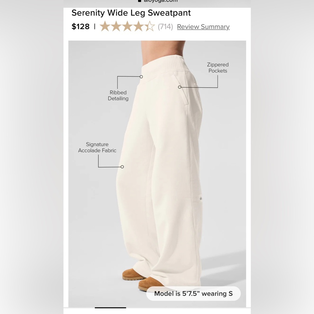 Alo serenity wide leg sweatpants